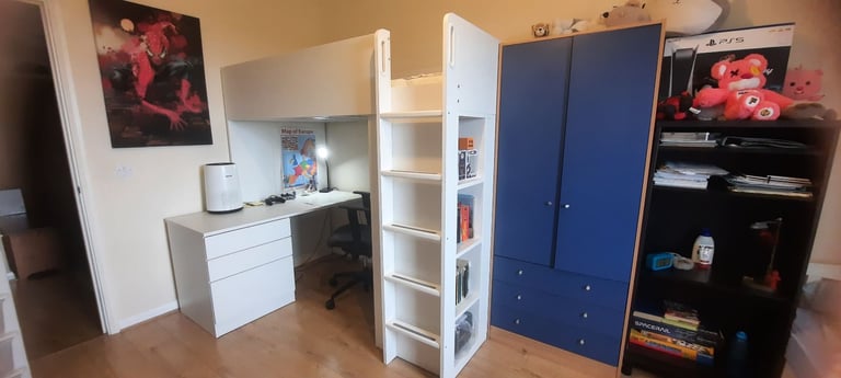 Ikea bunk bed and desk