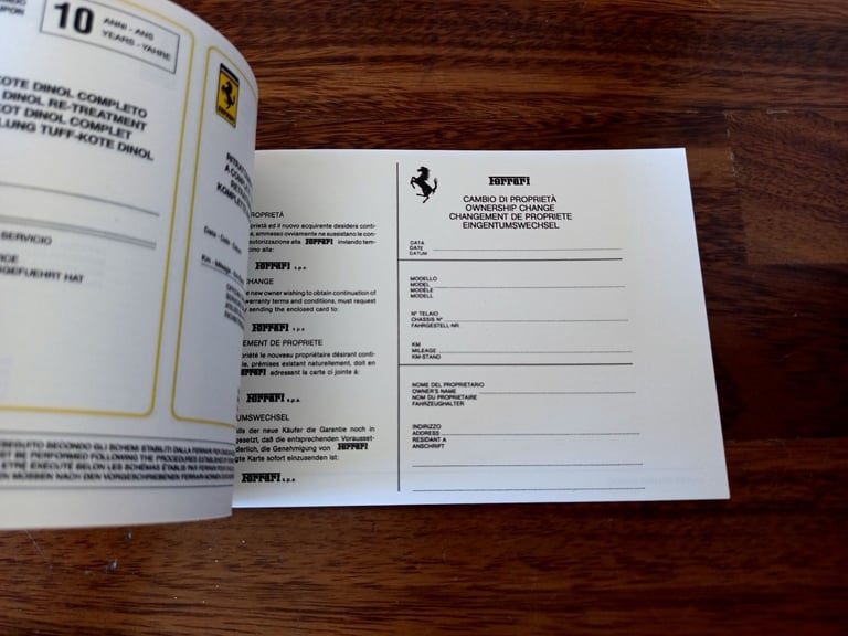 Ferrari F40 book service manual 