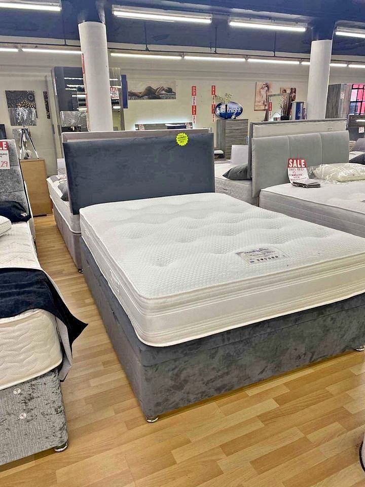 Luxury Divan Bed with Soft Mattress – Elegant and Functional Bedroom Piece
