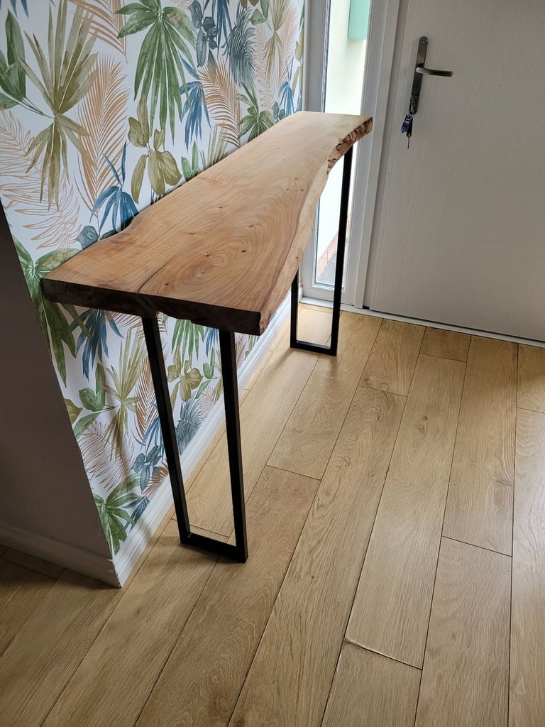 Waney edge console table