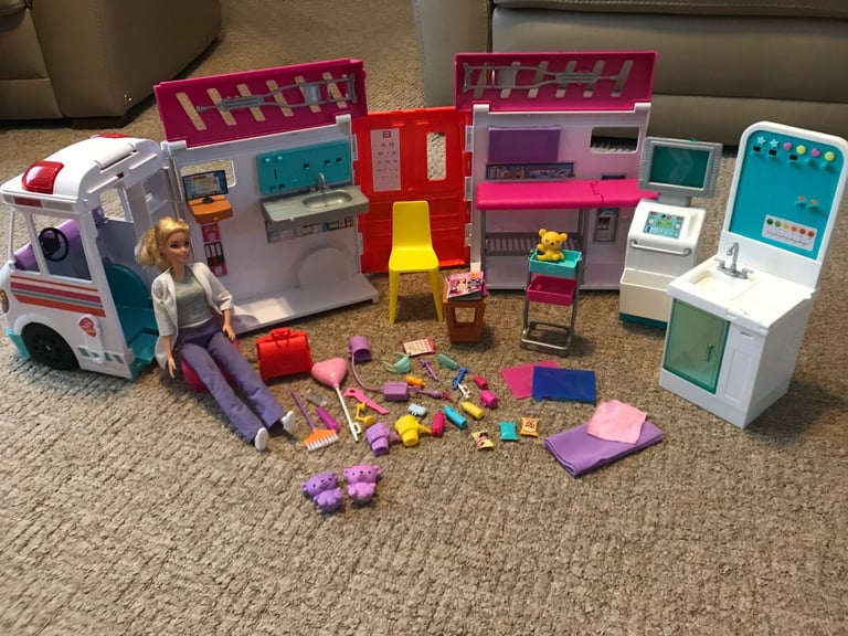 image for Barbie Ambulance / Clinic Play Set