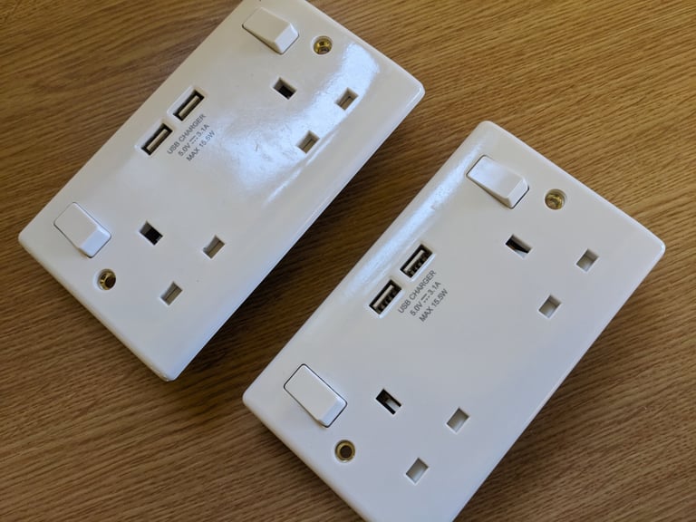 image for 2 x BG Double 13A Mains Sockets with Dual USB Outputs