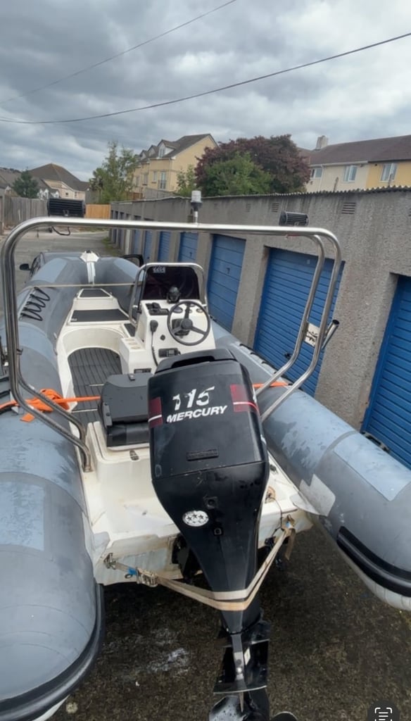 5.5m apex rib 115hp mercury outboard and trailer 