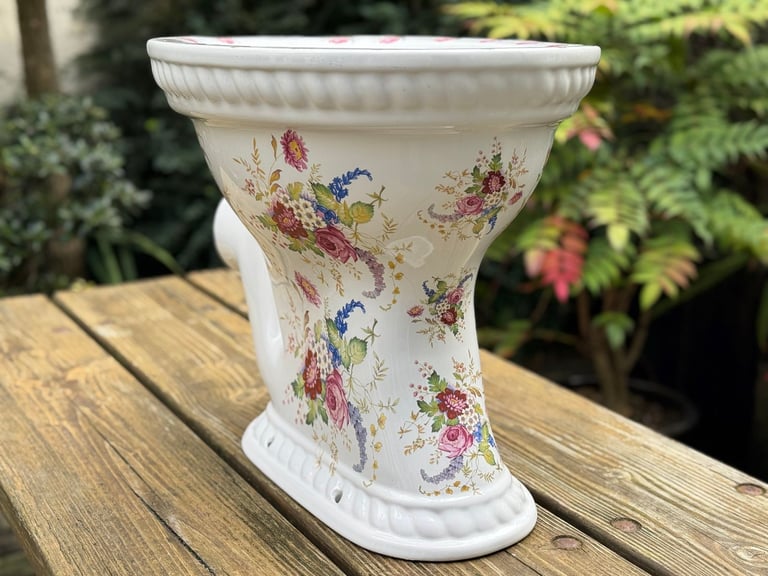 HERITAGE TOILET PAN SET VICTORIAN STYLE FLORAL 