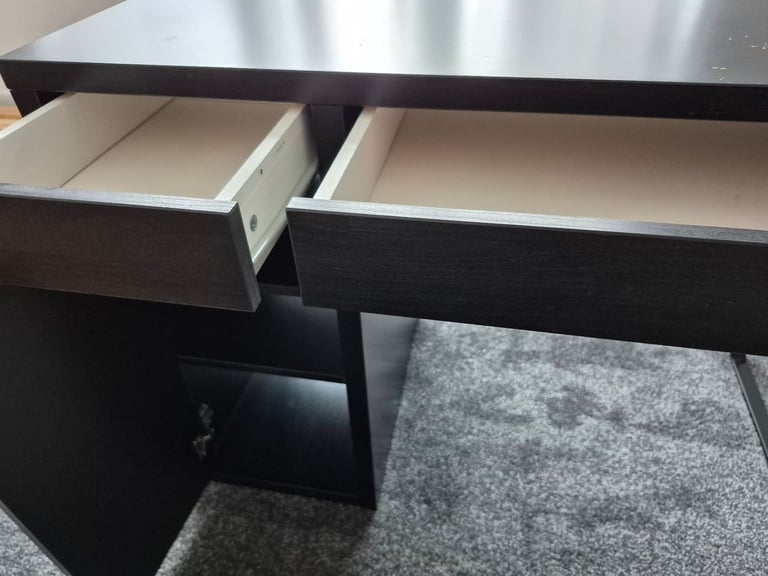 Black Ikea desk