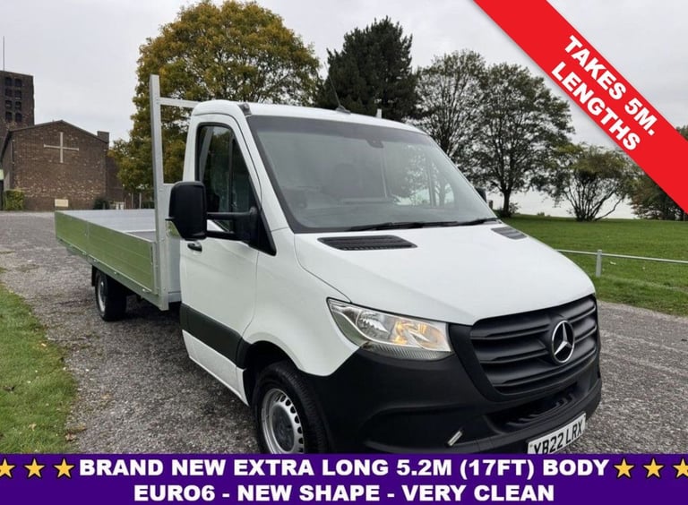 2022 Mercedes-Benz Sprinter 2.0 315Cdi Lwb 3.5t. Extra Long 5.2m (17ft) Dropside Euro 6 148Bhp DR...