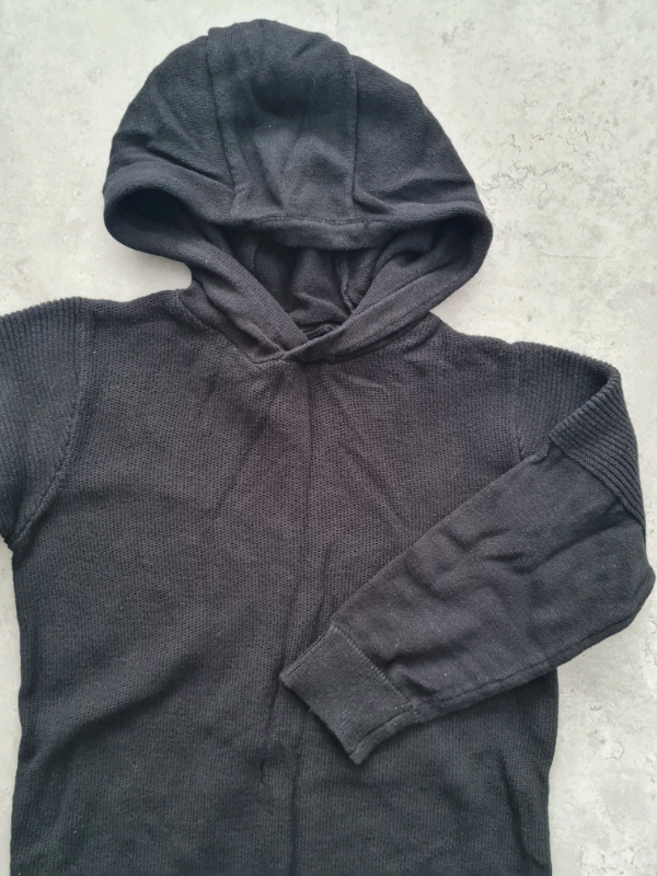 Boys Black Hooded Top
