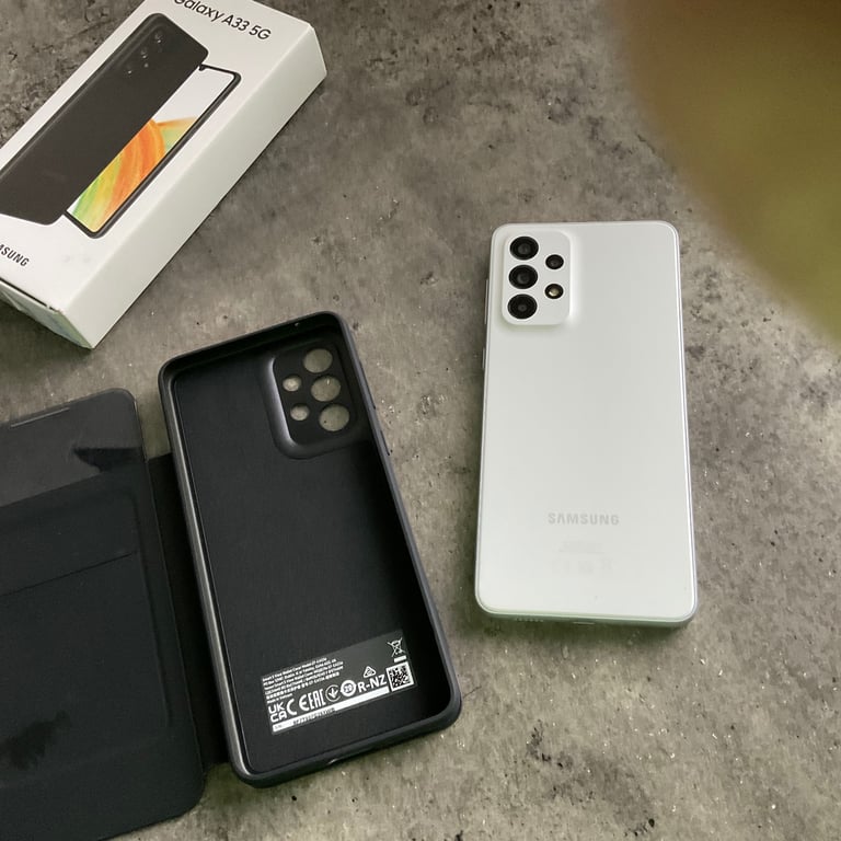 image for Samsung A33 5g white with case and charger