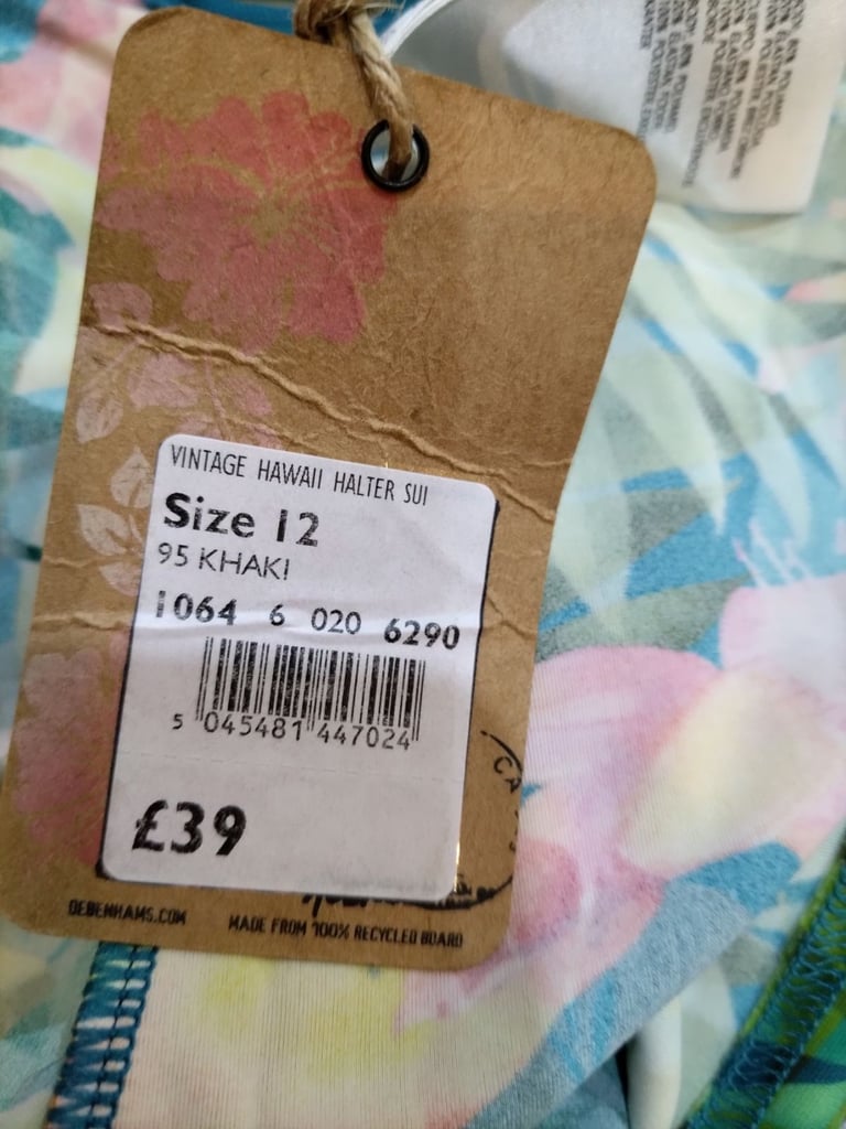 BRAND NEW 39 POUND GORGEOUS TROPICAL TANKINI TOP ONLY NO BRIEFS 