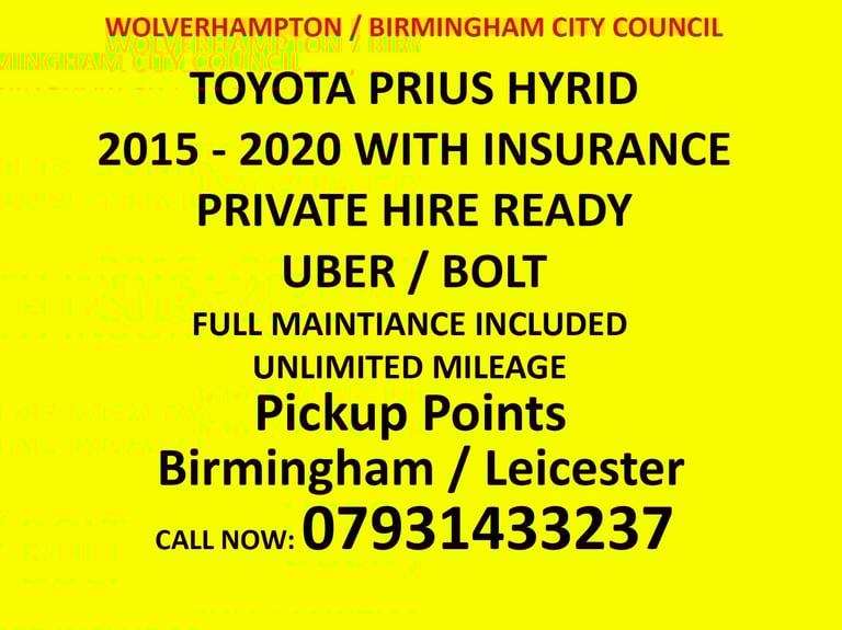 image for Wolverhampton - Birmingham City Private Hire Cars - Taxi rental - Uber Cars - Cab Hire - Taxi Hire