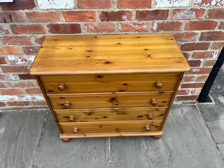 Solid Pine Chest of Drawers - Good Condition 