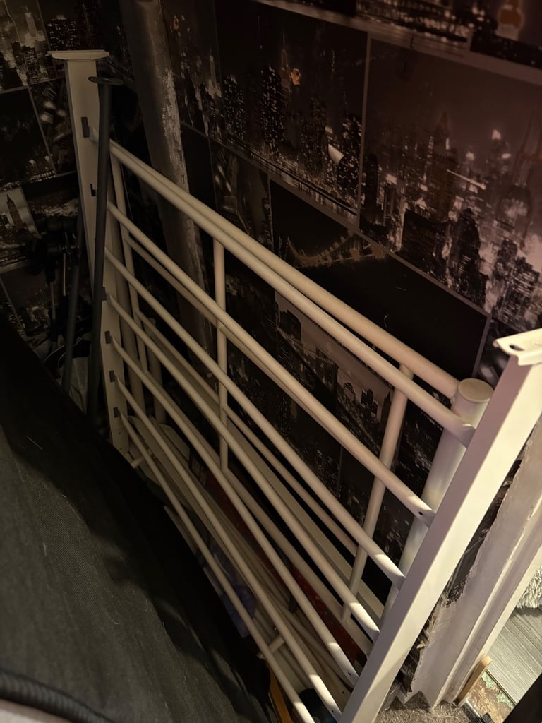 Single white bed frame metal used for 6 months 