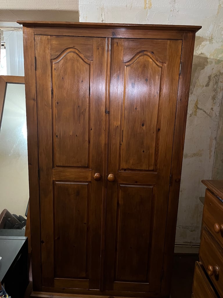 Solid Pine Double Wardrobe 