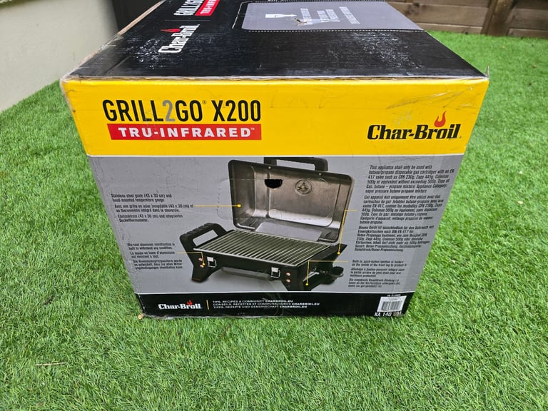 Char-Broil X200 Grill2Go Portable Barbecue Grill TRU-Infrared technology BNIB. 