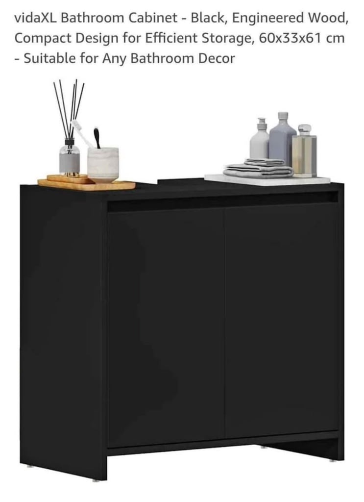 Bathroom cabinet sink black new in box