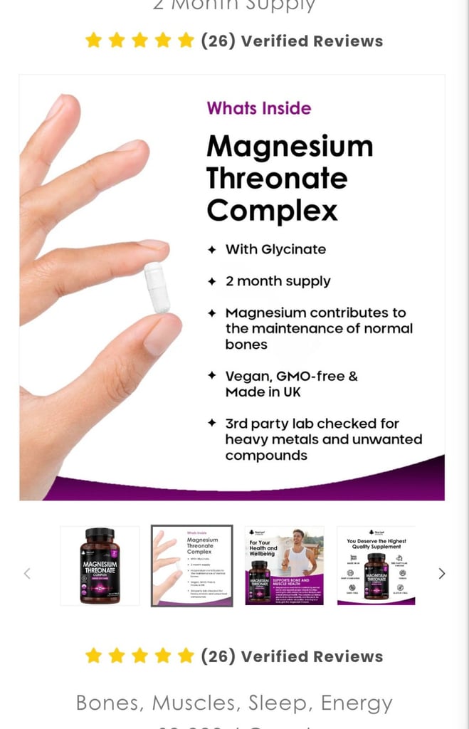 New Leaf Products Magnesium Threonate / Glycinate - Brand new sealed 