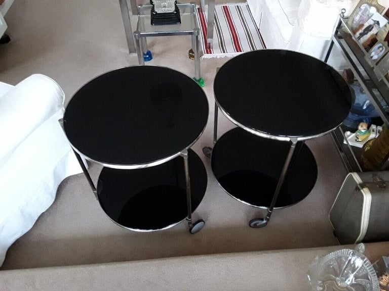 Ikea Glass/Metal Trolleys Pair