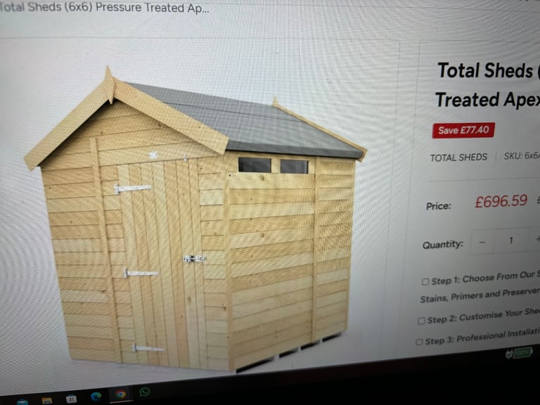 NEW Wooden shiplap garden security shed 6ft x6ft