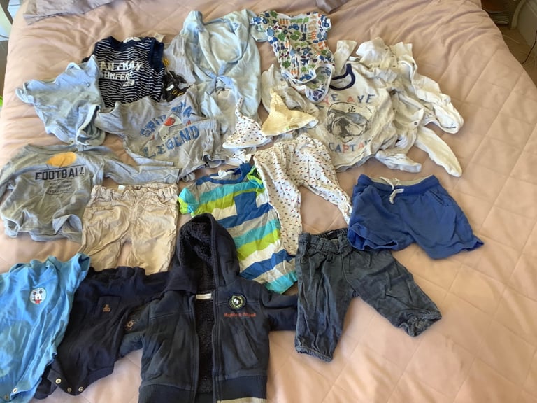 74 Items Baby Boy Clothes Bundle Age 0-3,3-6,6-9,9-12, 12-18 Months and 2 years