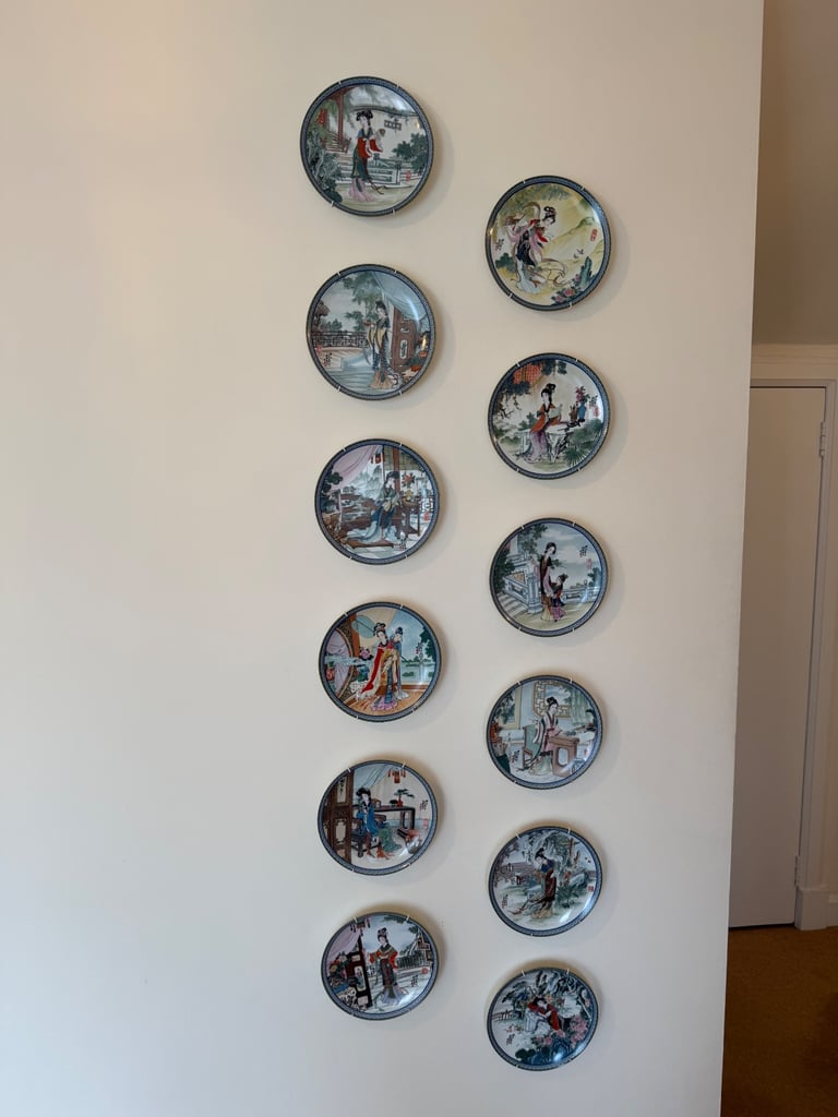 image for Collection of beautiful Chinese 12 limited edition plates
