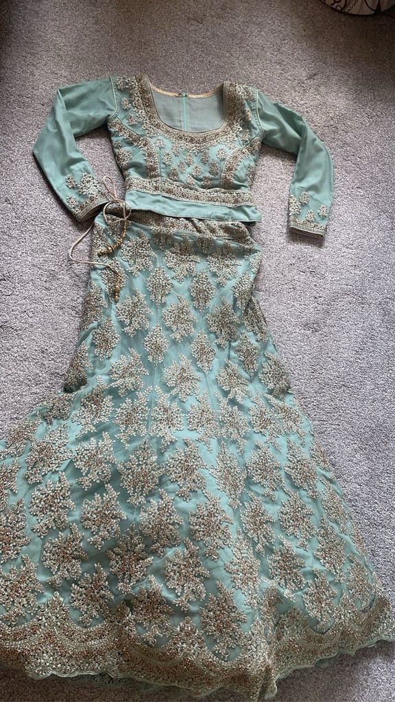 Bridal Dress Mint/bluey - Small Size 8-10