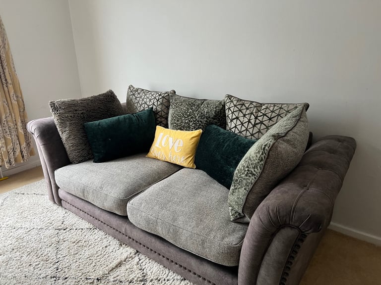 Fabric Three Seater Grey sofa from Barker and Stonehouse (OPEN TO OFFER)
