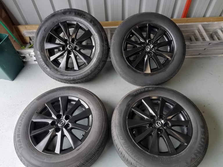 Mazda Alloy Wheels, 17 inch, genuine OEM, with good Tyres