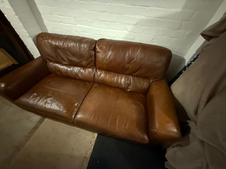 Three seater Italian leather sofa