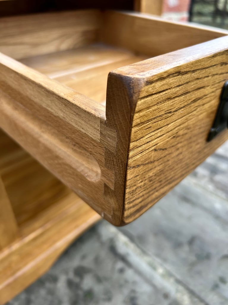 Rustic Solid Oak Side Table - Excellent Condition 