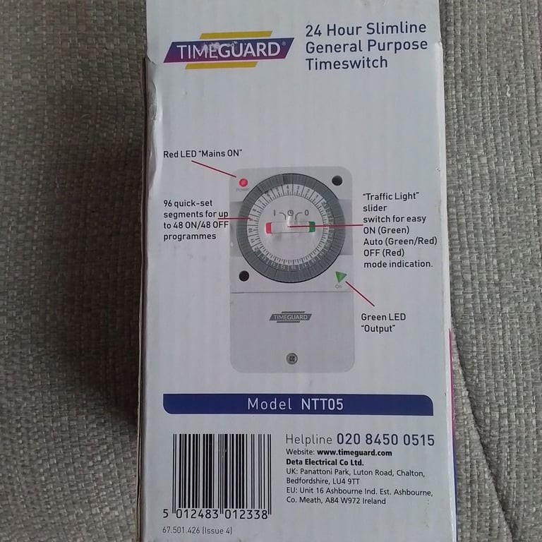 Timeguard NTT05 24 hour slimline general purpose time switch - NEW