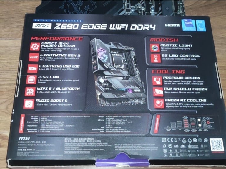 MSI Z690 MPG DDR4 Wifi motherboard 
