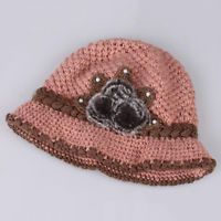 image for New - woman hat, pink knitted