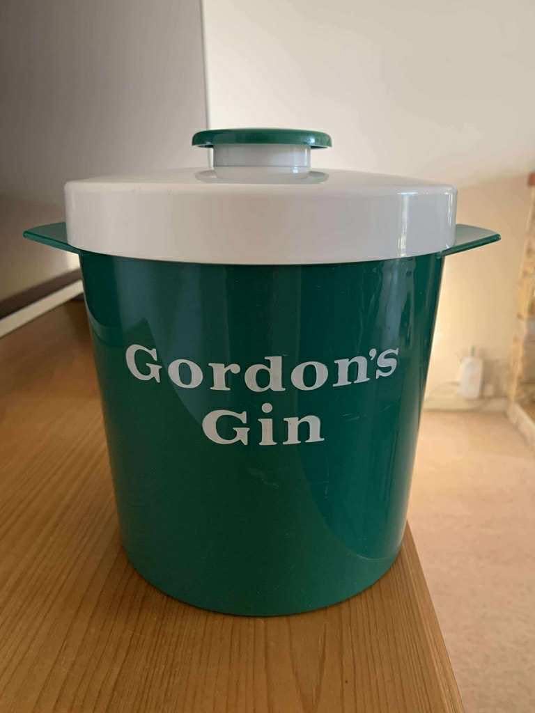 Vintage Gordon’s Gin ice bucket and lid 
