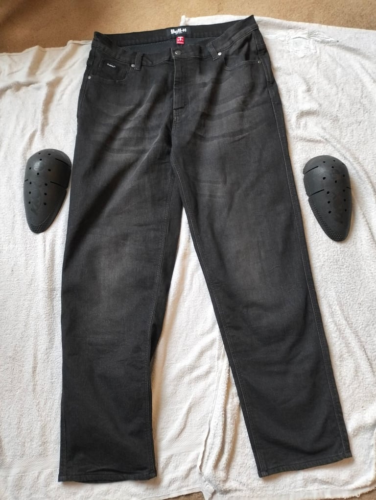 Bull-It Mens CE AA  Stretch Denim Motorcycle Jeans Black 38" W Reg  Leg 32"