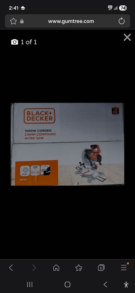 image for Black and Decker Compound Saw New