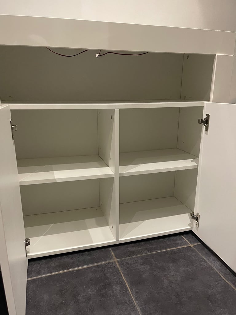 White Cabinet with LED Lights