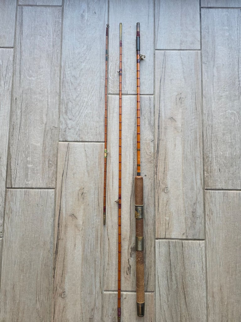 image for Vintage 3 Piece Split Cane Fishing Rod