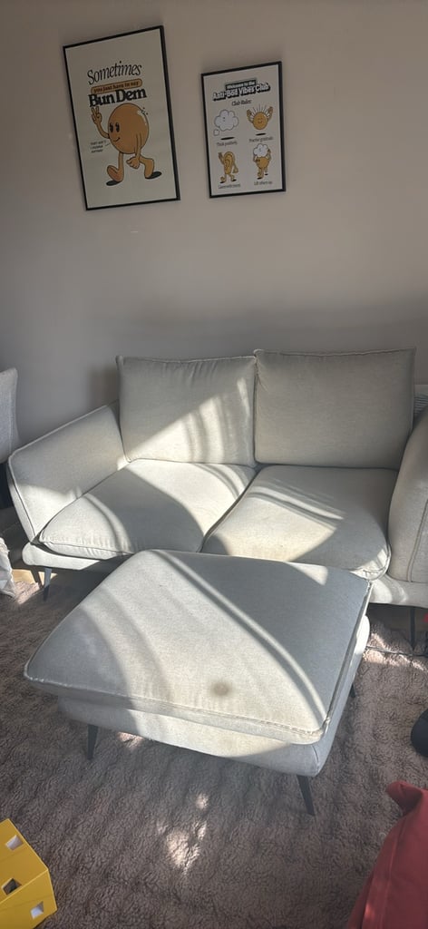 2 seater sofa and foot stall 