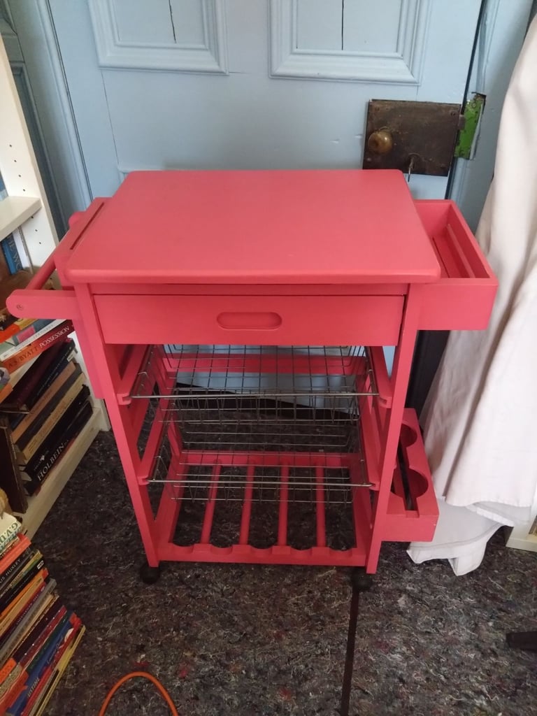 Painted wooden kitchen trolley