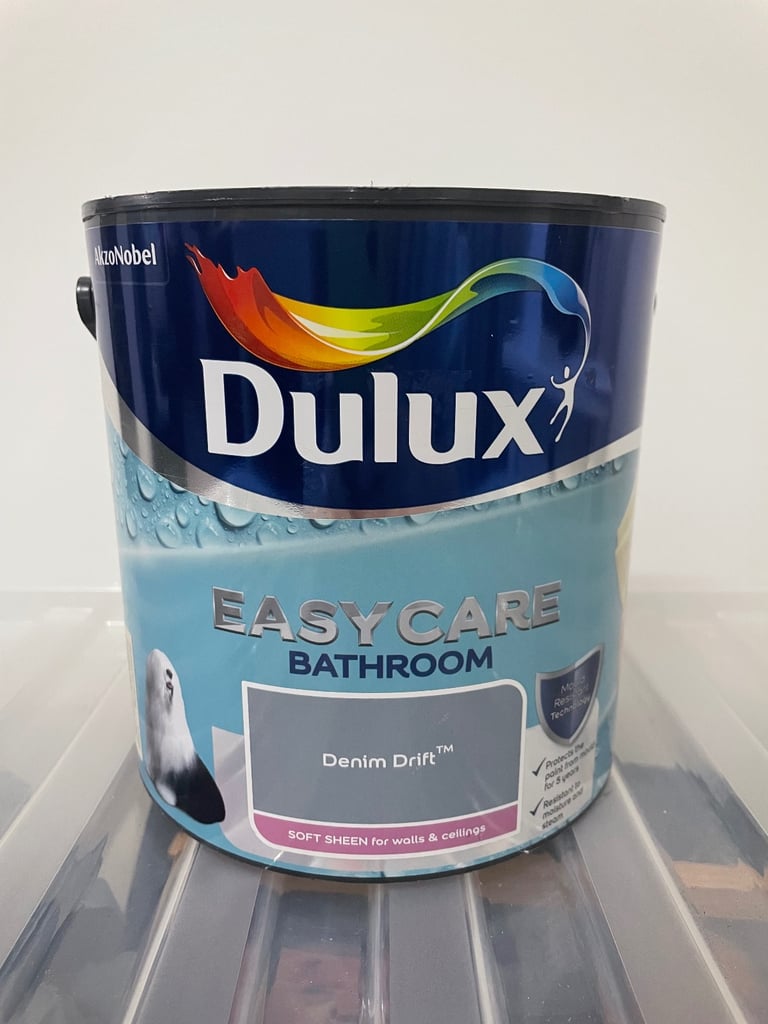 image for Dulux easy care bathroom paint Denim Drift 2.5L NEW blue coloured paint 