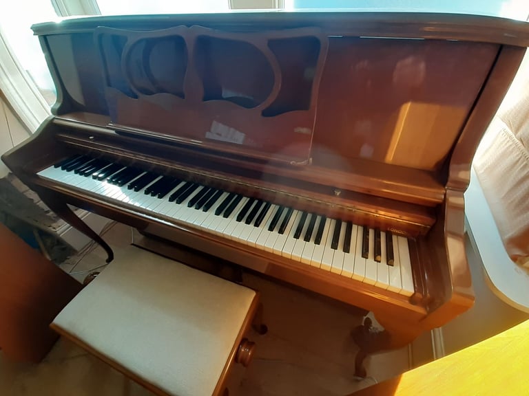 Knight K10 rare Chippendale Upright Piano beautiful *matching stool + free 1st tuning*