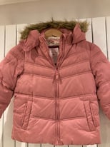 Girls Pink Fat Face coat age 8/9