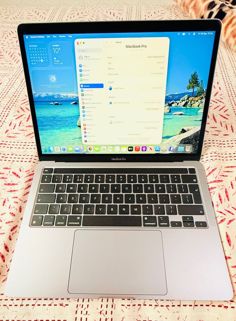 MacBook Pro 13" Space Grey (2020, A2338 M1) – 8GB RAM, 256GB SSD, Excellent Condition
