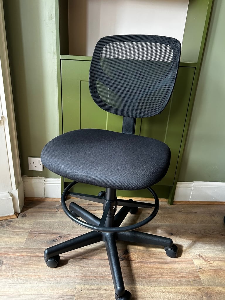 Office chair- height goes up to high bar