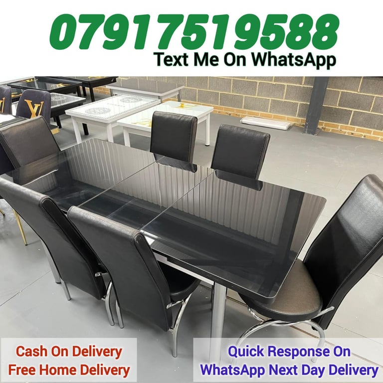 extendable dining table with 6 chairs