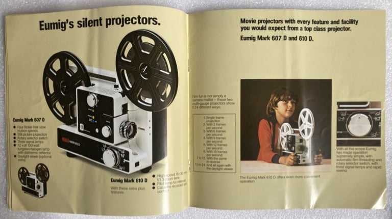 VINTAGE EUMIG SUPER 8mm Cine Cameras & Projectors 24 Page Full  Colour  Brochure.