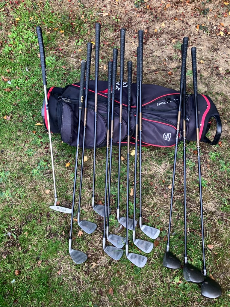 Men’s Golf Clubs Wilson Left Handed Driver 3-5 Wood 3-9 Iron Sw Pw Ping Putter