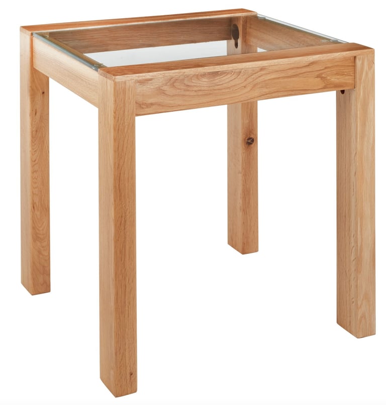 image for Square Solid Wood & Glass End Table