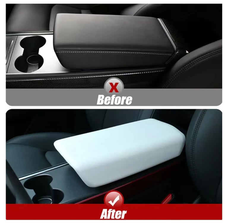 Tesla model Y/3 central arm rest , charger cover and rear view mirror rim in white - brand new 