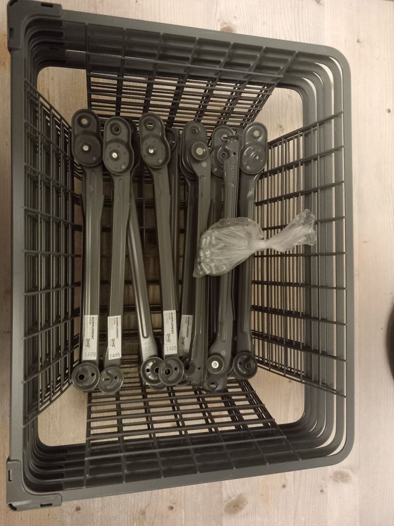 image for Ikea 6 x wire pull out wardrobe basket with rails